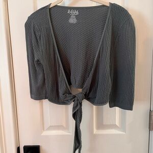 Green Tie-Front Stretch Free People Intimately Wrap Top